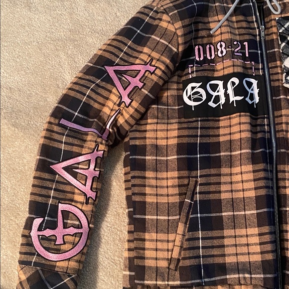 Gala original Accomplish fleece flannel black:brown combo hoodie - Picture 3 of 15